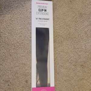 Donna Bella 14" Clip In Straight Human Hair Extensions Darkest Brown